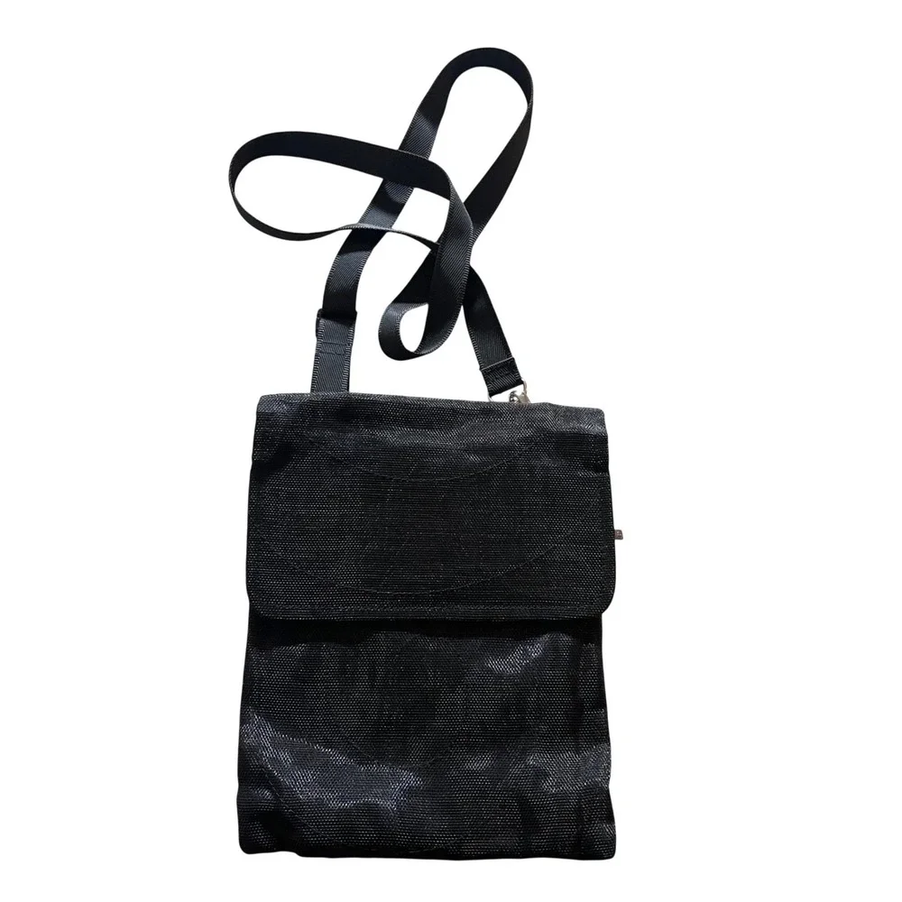 Smateria Crossbody Bag Womens Small Black Sustainable Mesh Recycled Netting Eco